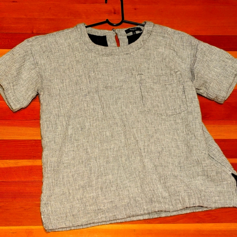 Madewell blue/white stripe linen shirt